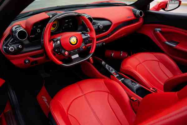 Rent red Ferrari F8 Spider in Dubai