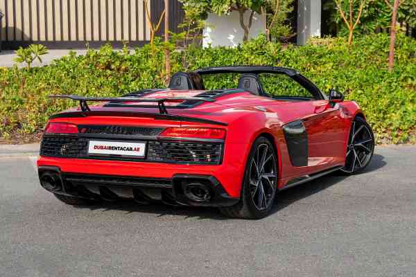 Rent Red Audi R8 Spyder in Dubai