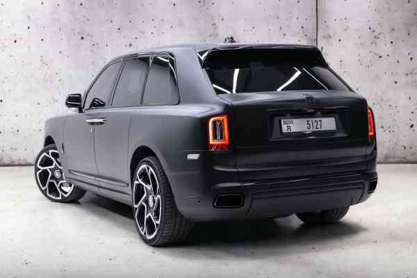 Black matt Rolls-Royce Cullinan available for rent in Dubai