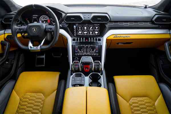 Rent Yellow Lamborghini Urus 2020 model, REF-122 in Dubai