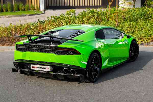 Rent Green Lamborghini Huracan 2020 model, REF-100 in Dubai