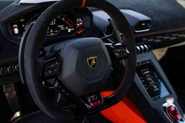 Rent NEW Blue Lamborghini STO in Dubai