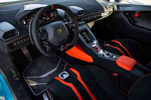 Rent NEW Blue Lamborghini STO in Dubai