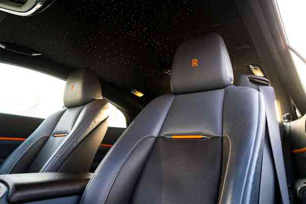 Rent Orange unique, black badge Rolls Royce Wraith 2020 model, REF-156 in Dubai