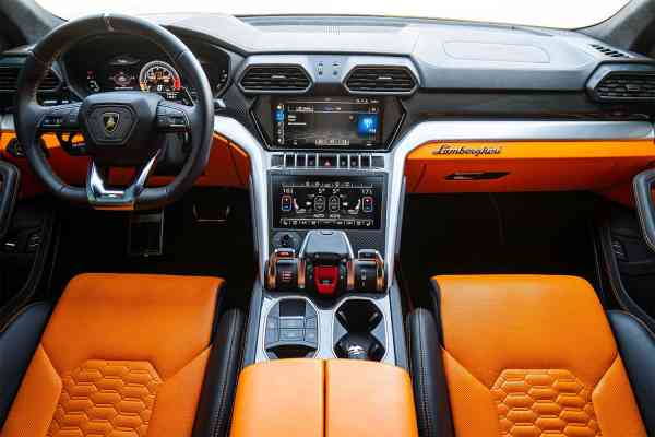 Rent Black unique, brand new Lamborghini Urus 2021 model, REF-180 in Dubai