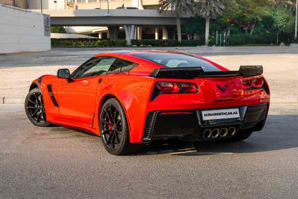 Rent Red Chevrolet Corvette 2018 model, REF-6 in Dubai