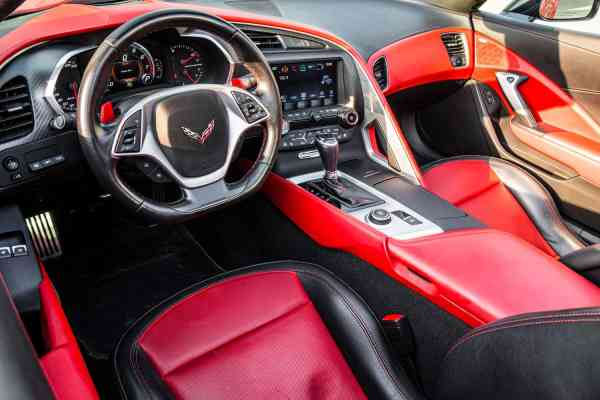 Rent Red Chevrolet Corvette 2018 model, REF-6 in Dubai