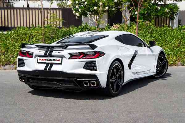 Rent White brand new Chevrolet Corvette 2021 model, REF-38 in Dubai