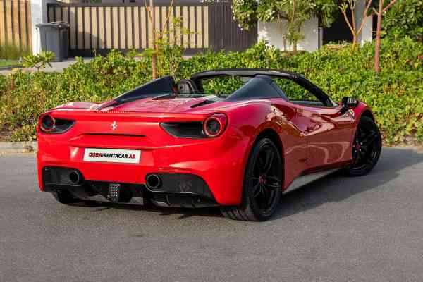 Rent Red Ferrari 488 Spider in Dubai