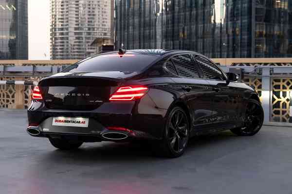 Rent black Genesis G70 in Dubai