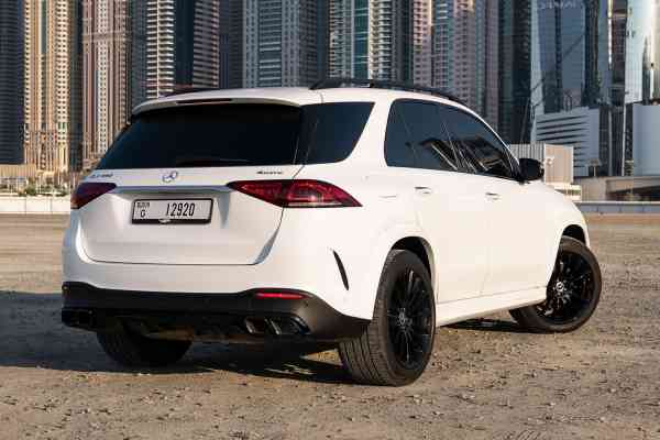 White Mercedes-Benz GLE 450 available for rent in Dubai