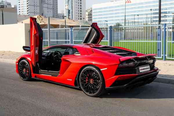 Rent Red Lamborghini Aventador 2018 model, REF-44 in Dubai