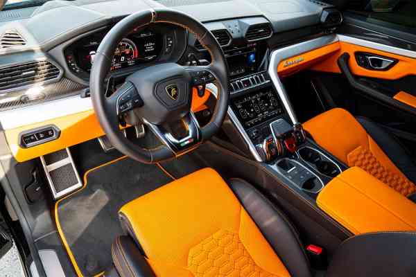 Rent Black unique, brand new Lamborghini Urus 2021 model, REF-180 in Dubai