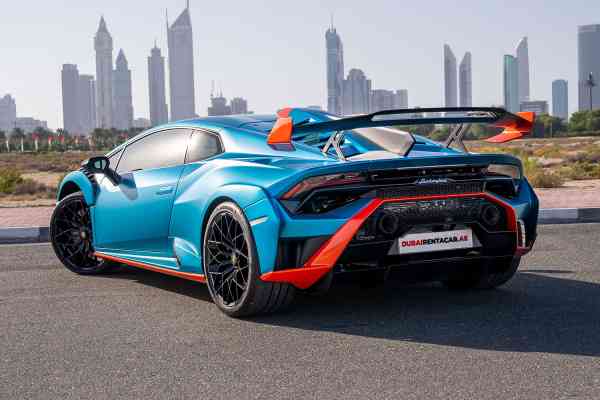 Rent NEW Blue Lamborghini STO in Dubai