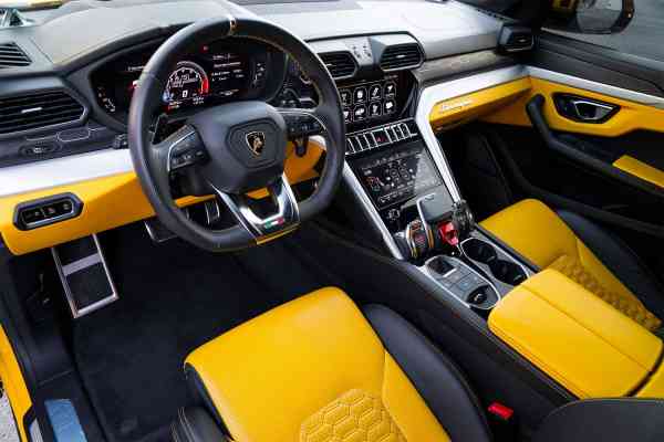 Rent Yellow Lamborghini Urus 2020 model, REF-122 in Dubai