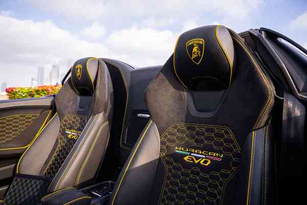 Rent unique colored Lambo Huracan Evo Spyder