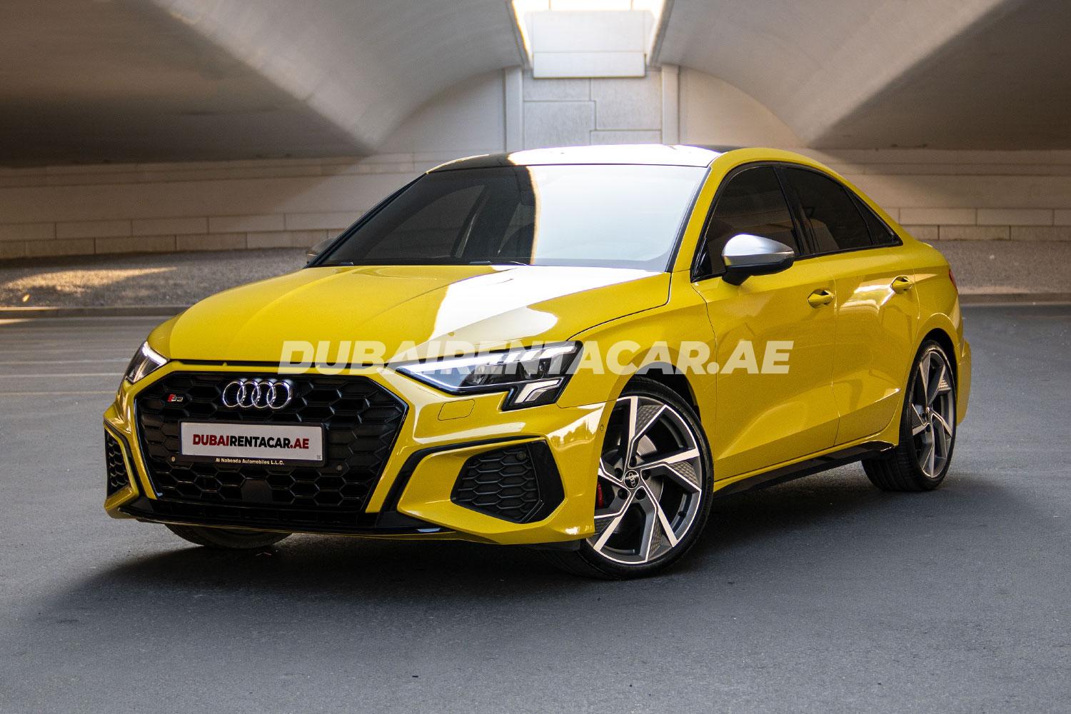 Sporty Lime Audi S3 Quattro 2022 in Dubai