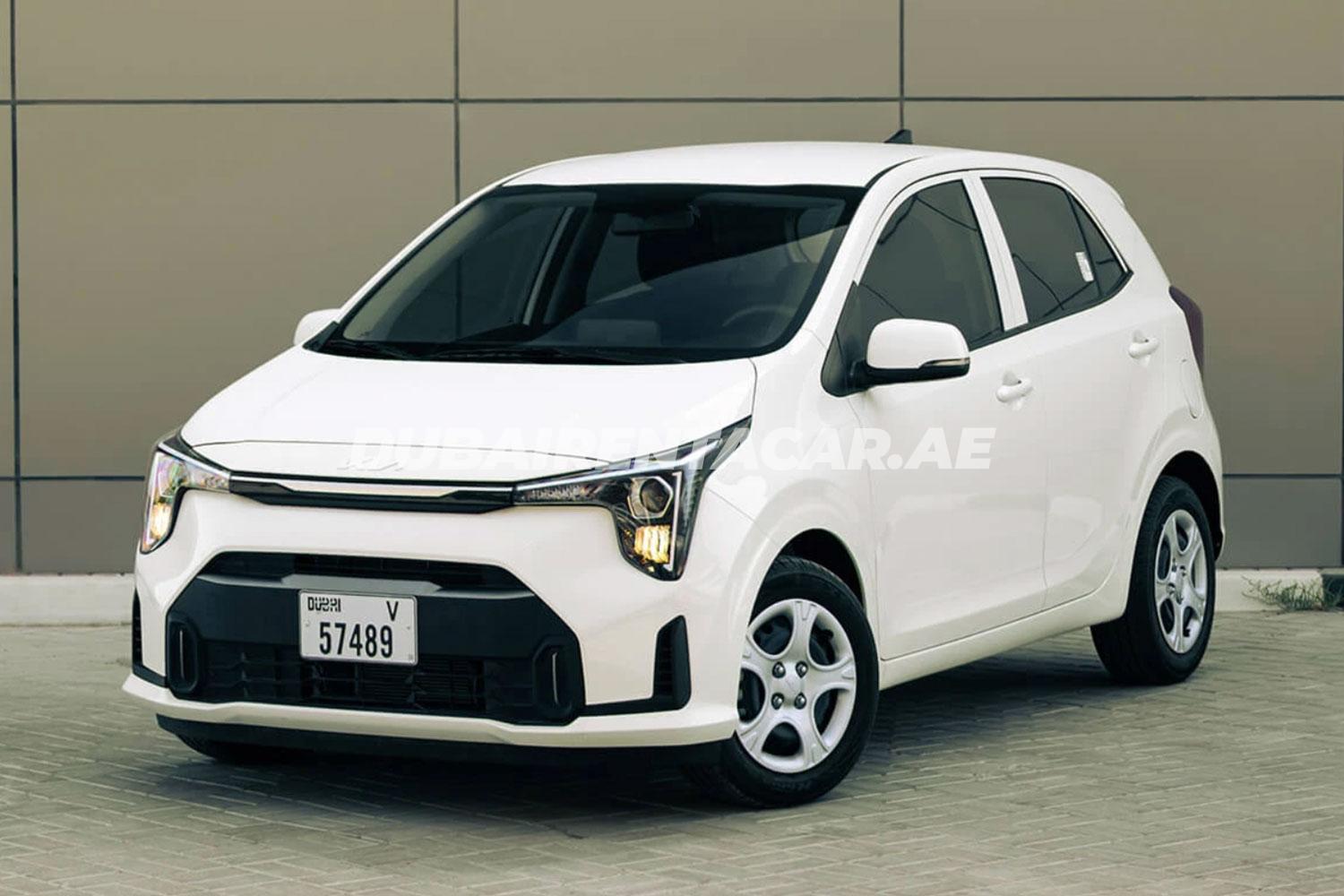 Kia Picanto white 2025 available for rent in Dubai