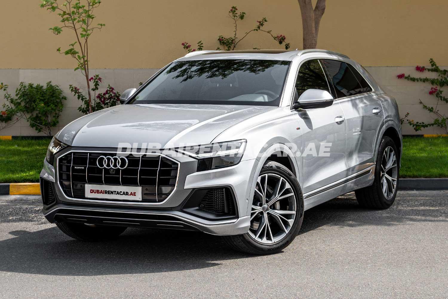 Rent Silver Audi Q8 2020 model, REF-157 in Dubai