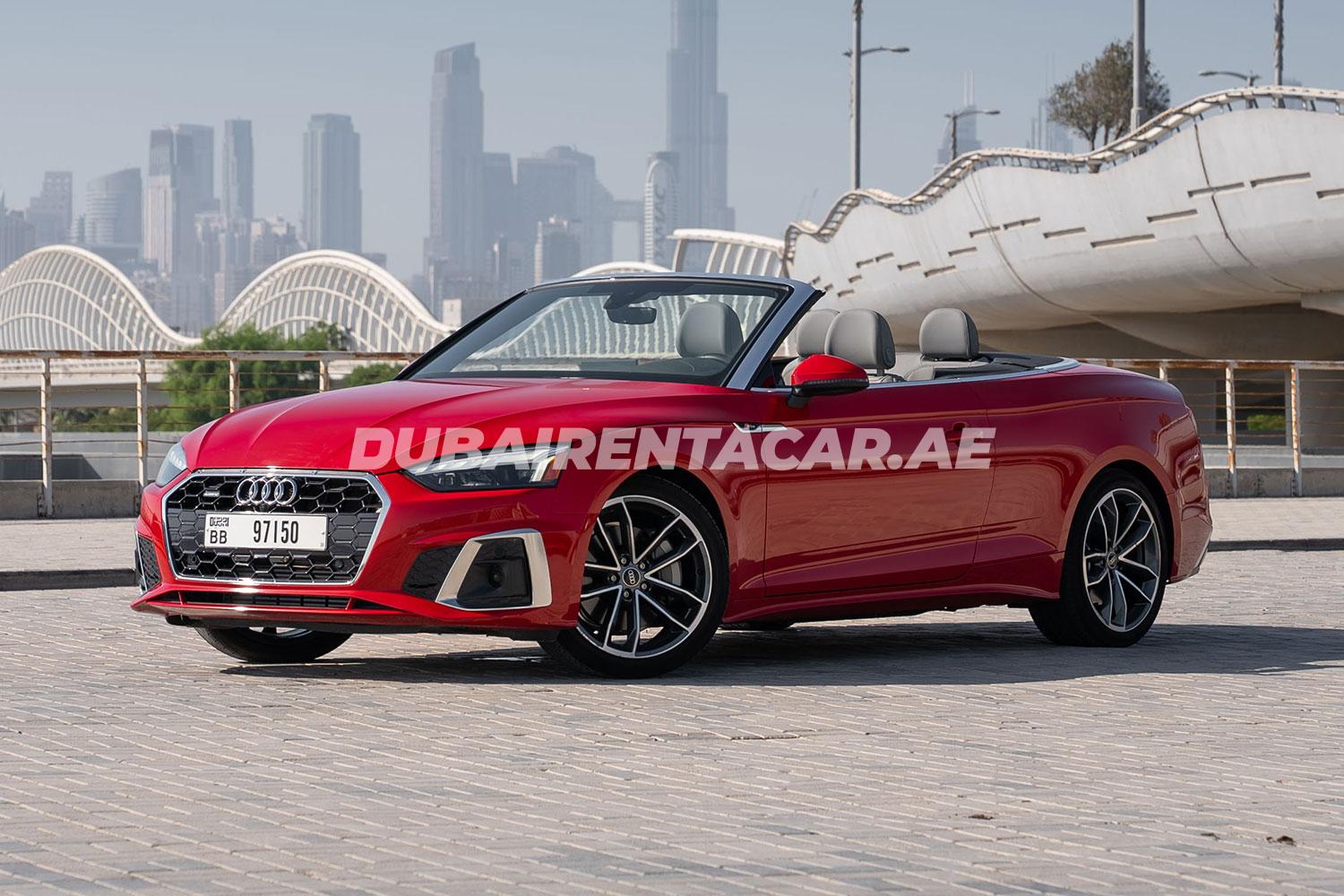 Аренда красного кабриолета Audi A5 в Дубае