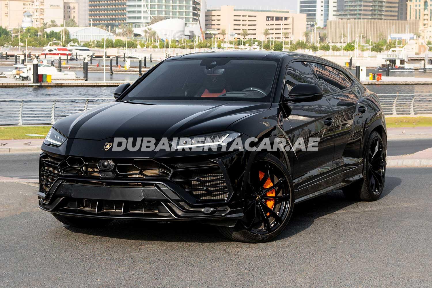 Rent Black unique, brand new Lamborghini Urus 2021 model, REF-180 in Dubai