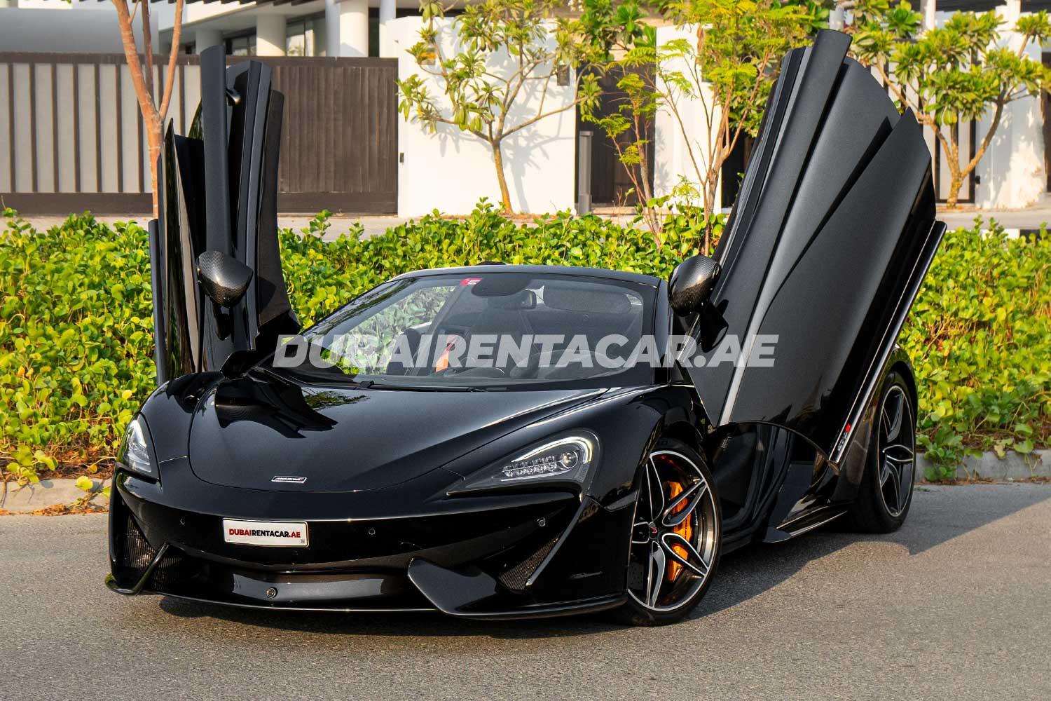 Rent Black McLaren 570S Spyder 2019 model, REF-164 in Dubai