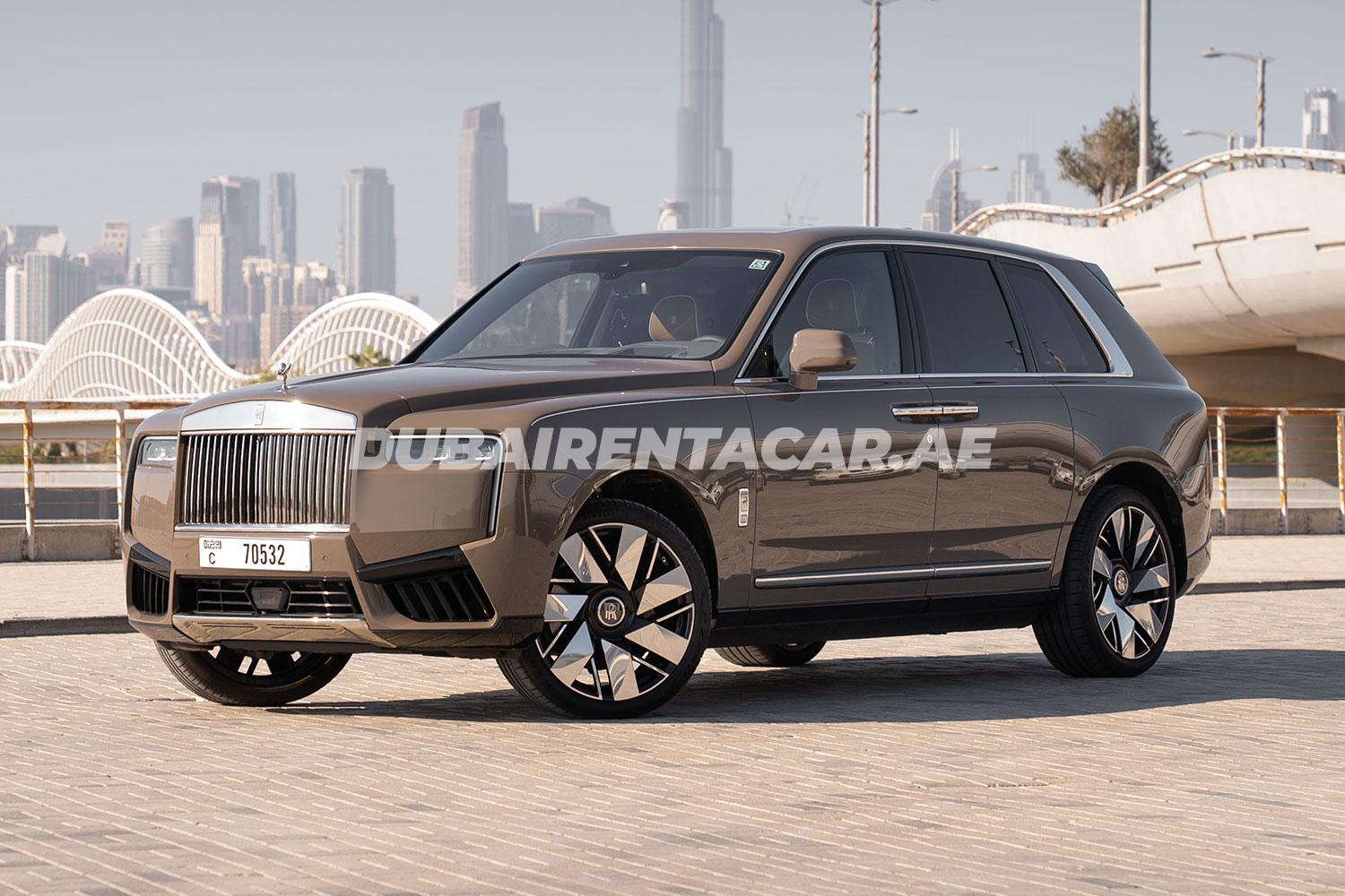 Rent Brown Rolls Royce Cullinan 2025