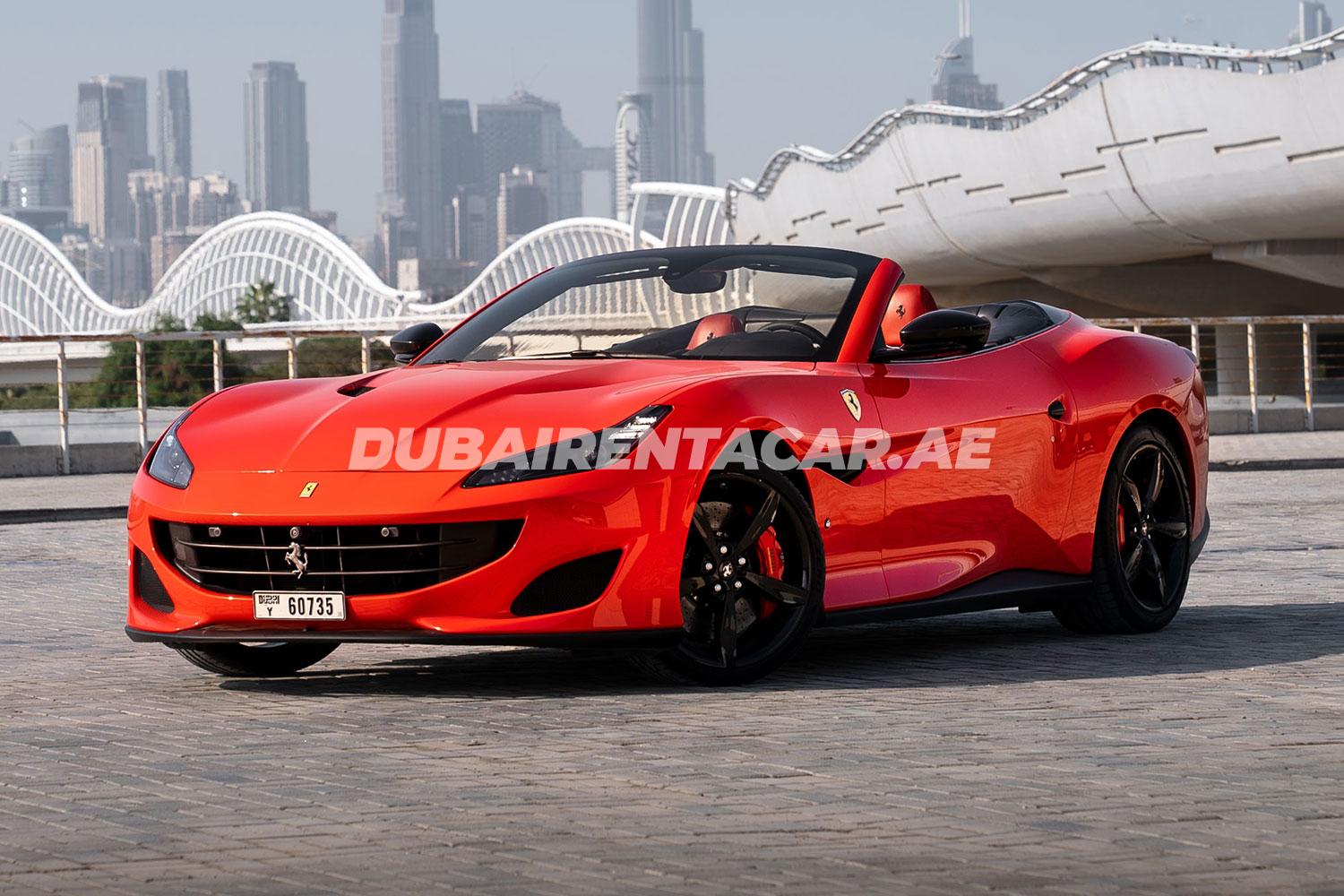Rent Red Ferrari Portofino 2022 in Dubai