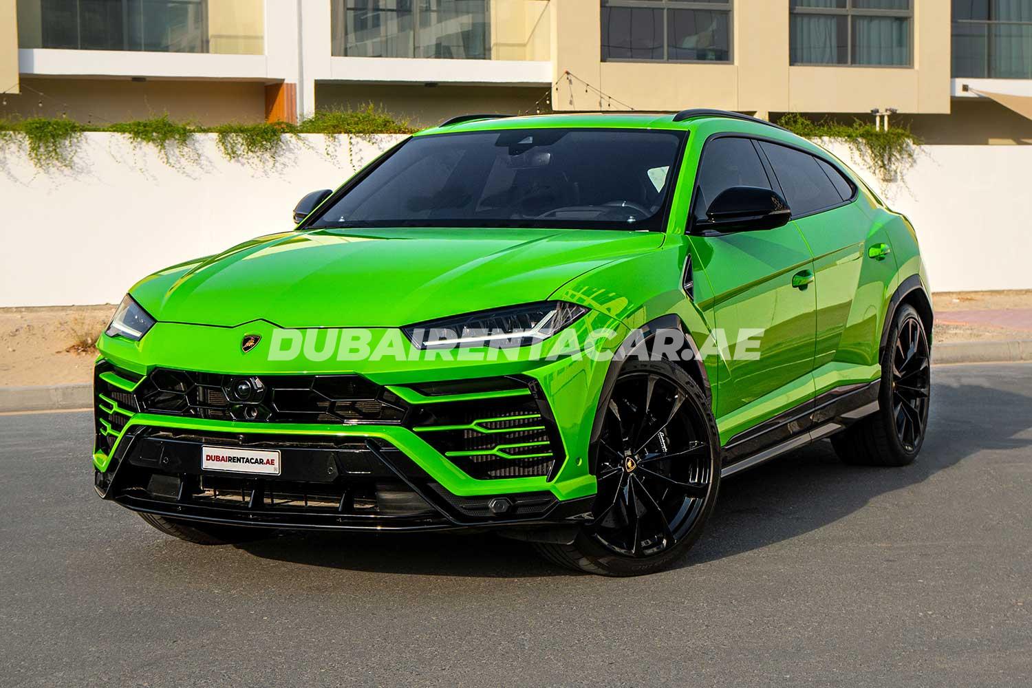 Rent Green Lamborghini Urus 2021 model, REF-49 in Dubai