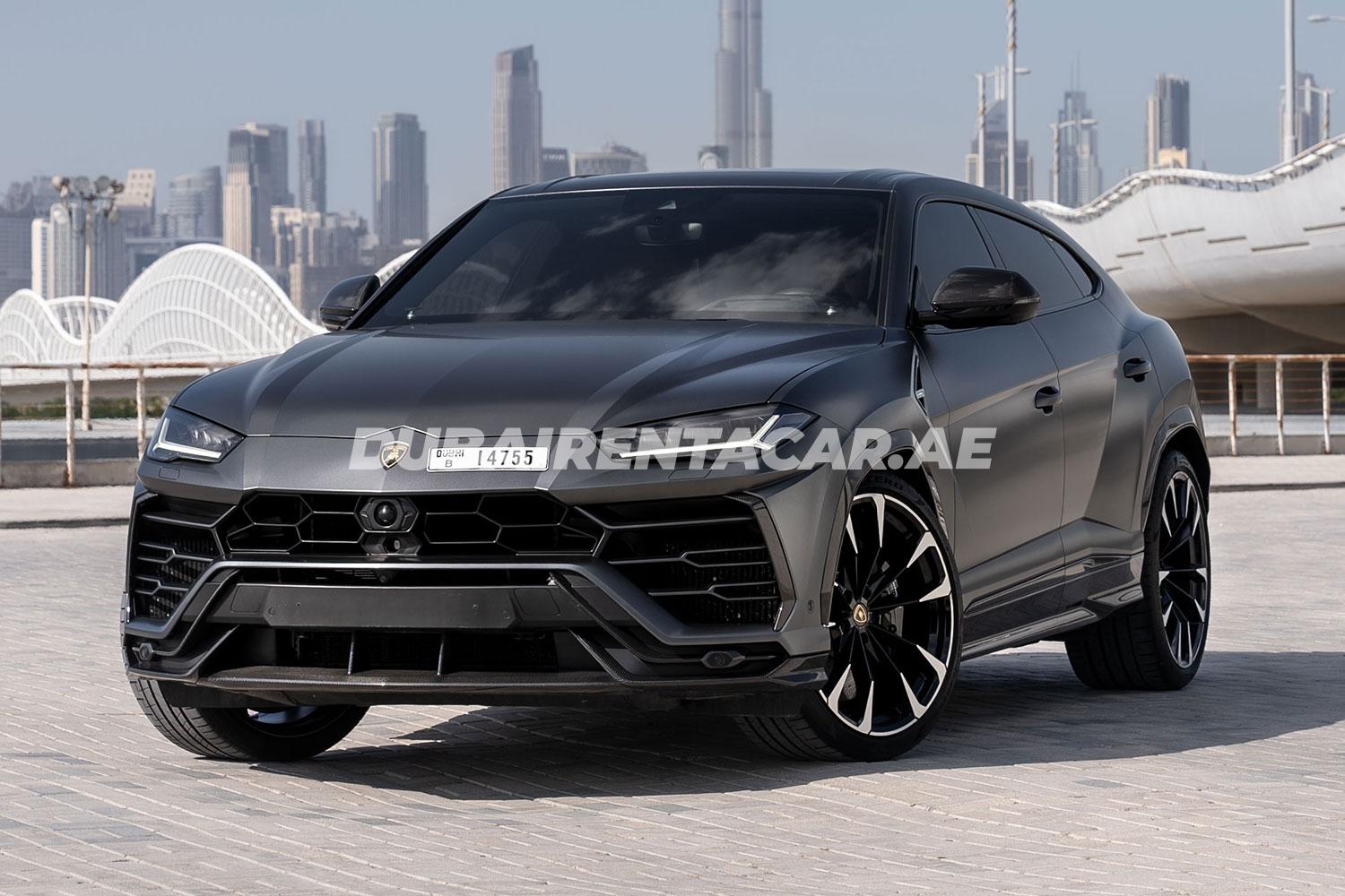 Unique dark grey with brown interior Lamborghini Urus available for rent in Dubai