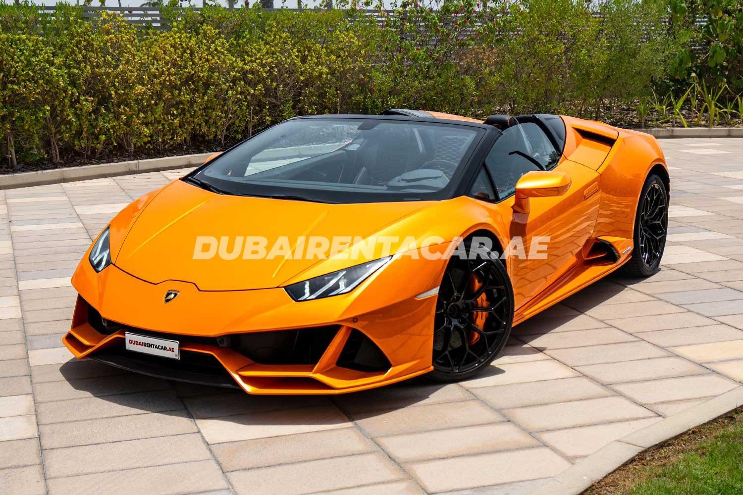 Rent Orange unique Lamborghini Huracan 2021 model, REF-84 in Dubai