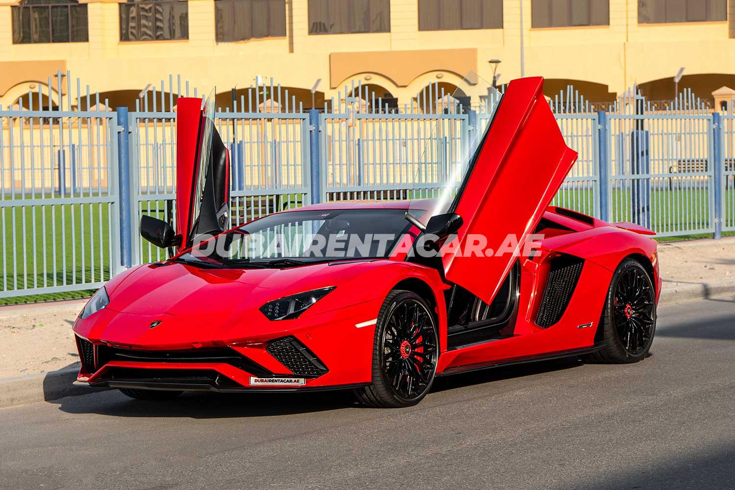 Rent Red Lamborghini Aventador 2018 model, REF-44 in Dubai