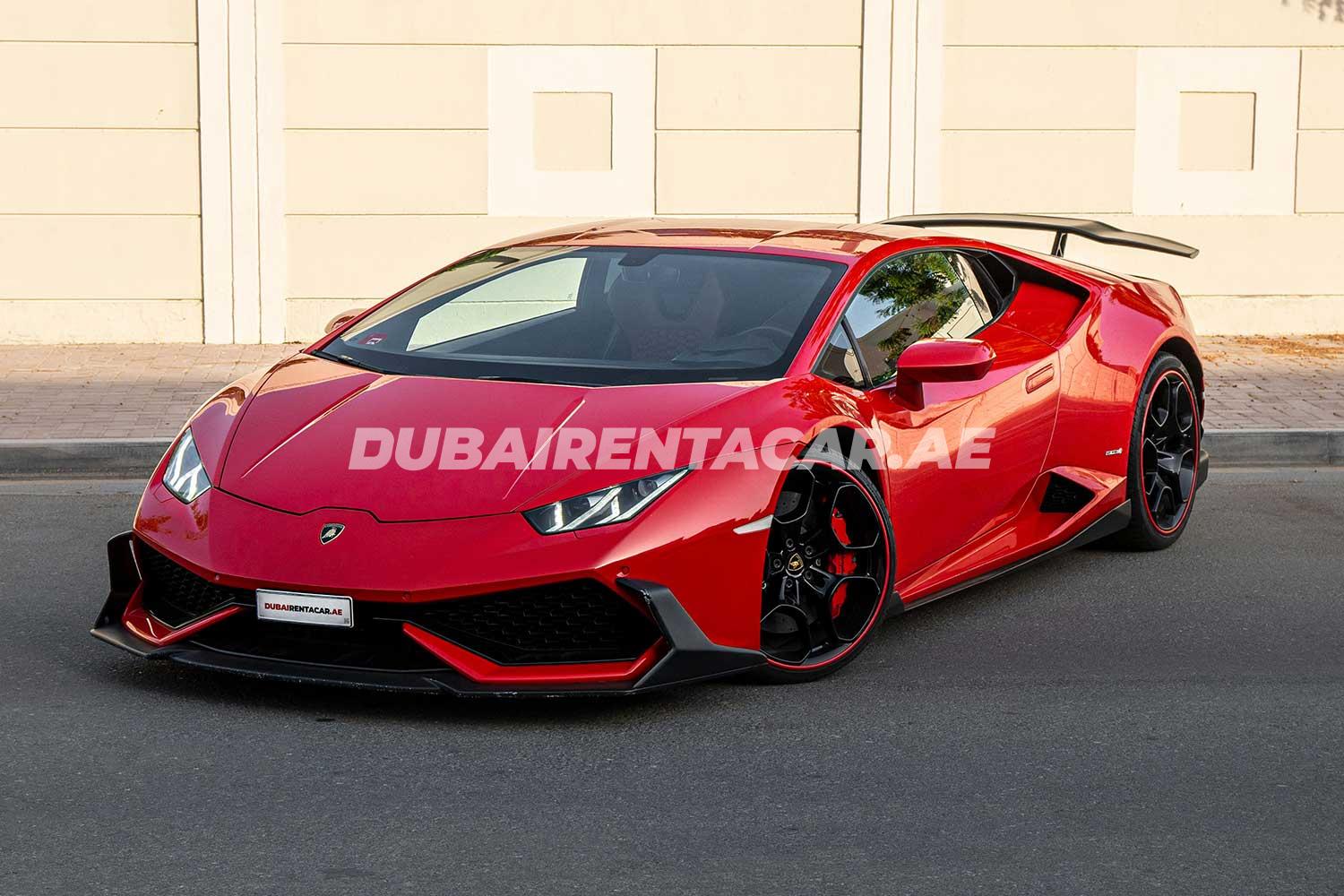 Rent Red Lamborghini Huracan 2018 model, REF-121 in Dubai