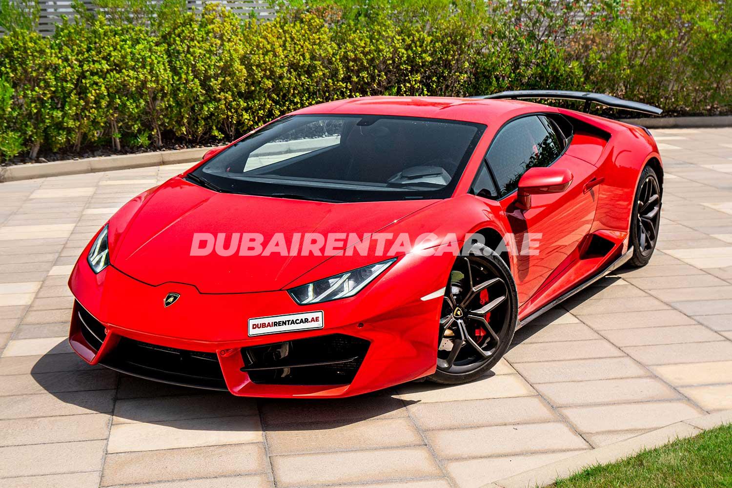 Rent Red Lamborghini Huracan 2017 model, REF-24 in Dubai