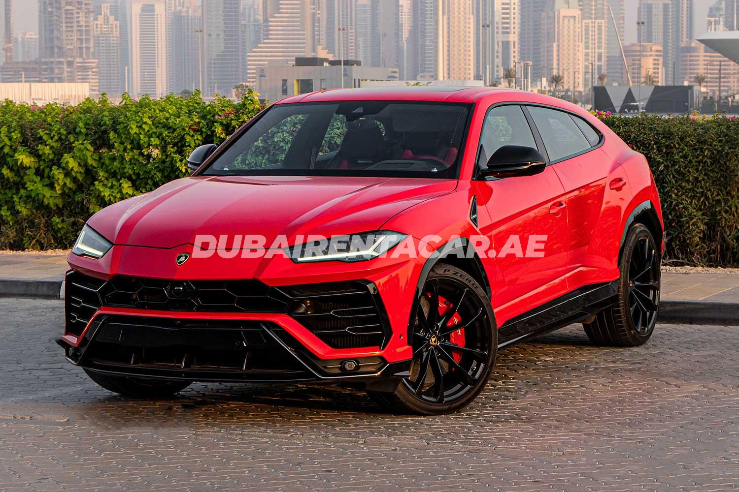 Rent Red brand new Lamborghini Urus 2021 model, REF-177 in Dubai