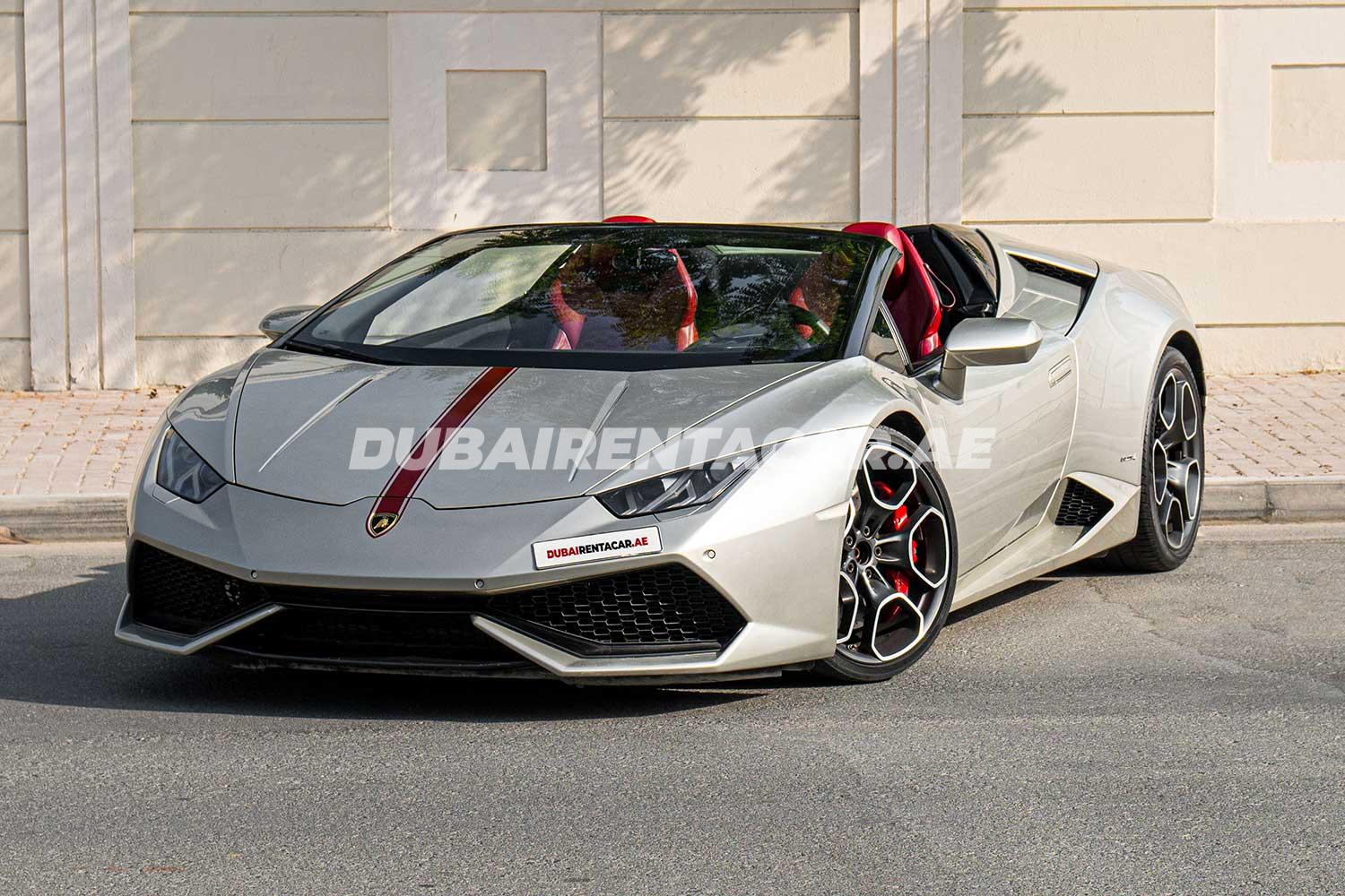 Rent Silver Lamborghini Huracan 2018 model, REF-173 in Dubai