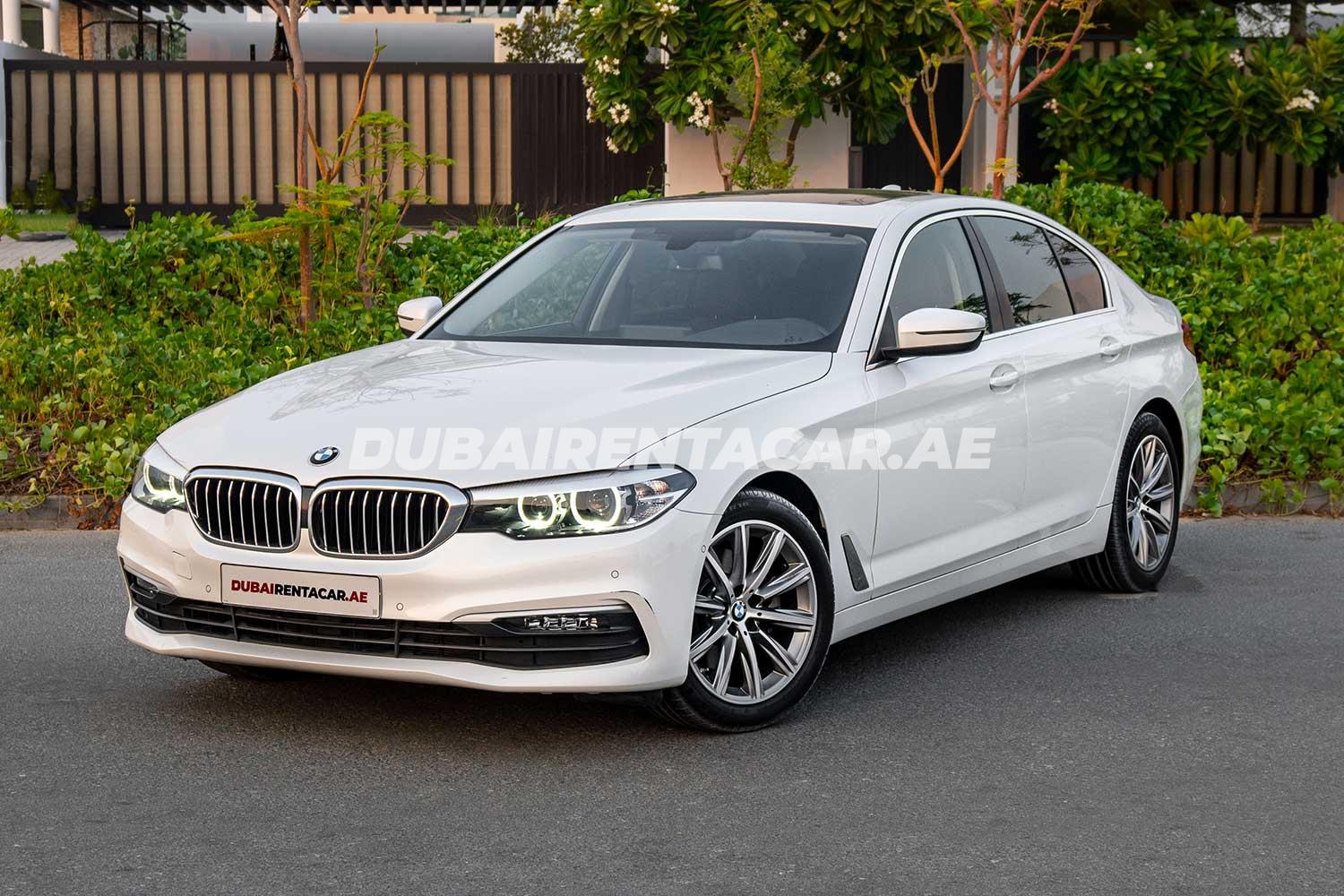 Rent White BMW 5 Series 2020 model, REF-155 in Dubai