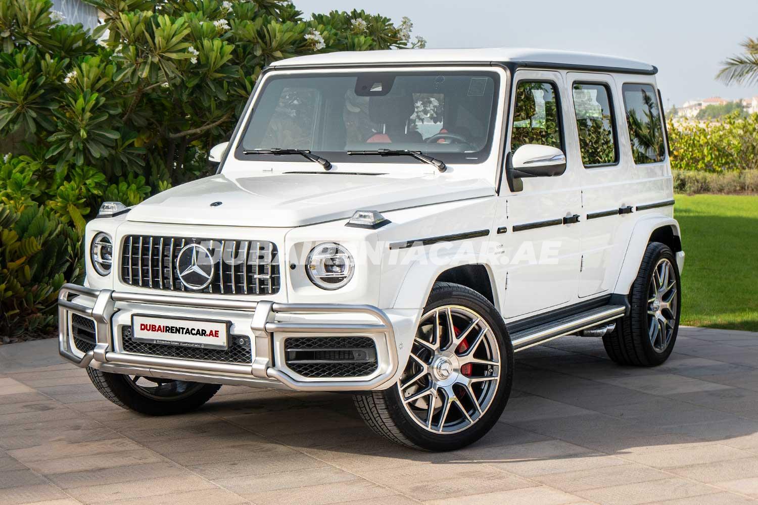 Rent White brand new Mercedes-Benz G63 2021 model, REF-124 in Dubai
