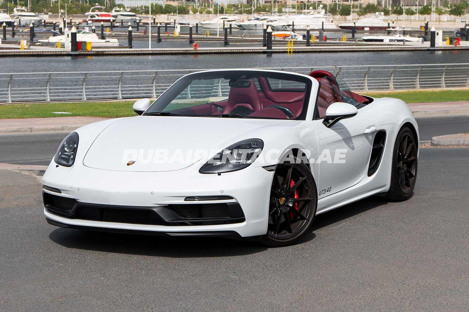 Rent White Porsche Boxster GTS in Dubai