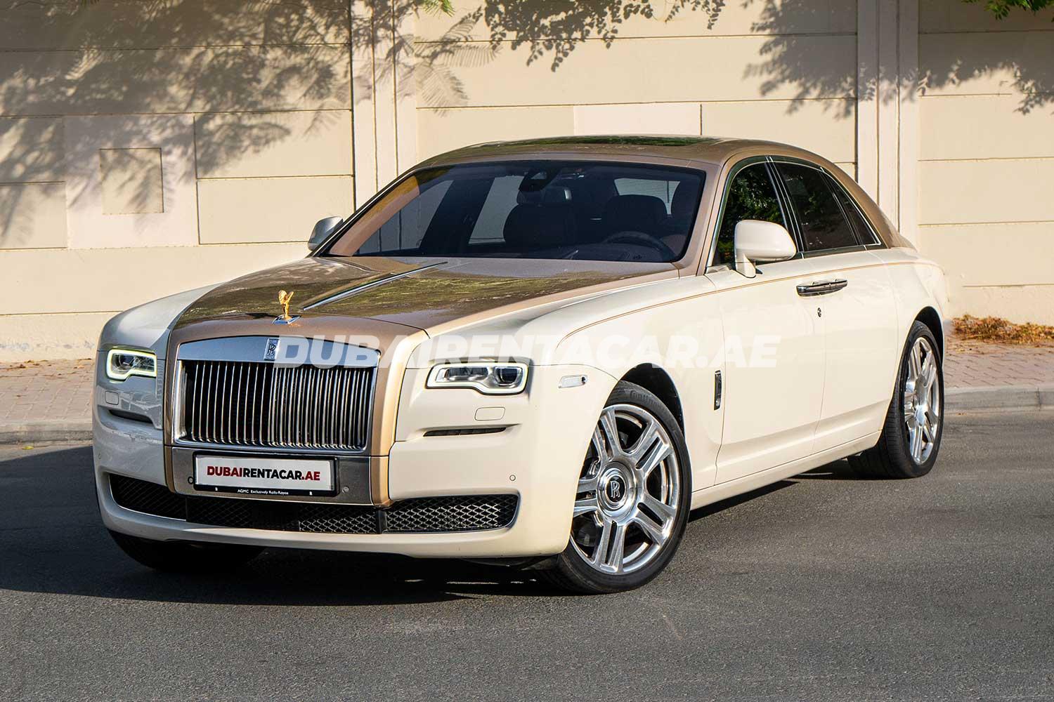 Rent White unique Rolls Royce Ghost 2018 model REF150 in Dubai ID150   Dubai Rent A Car