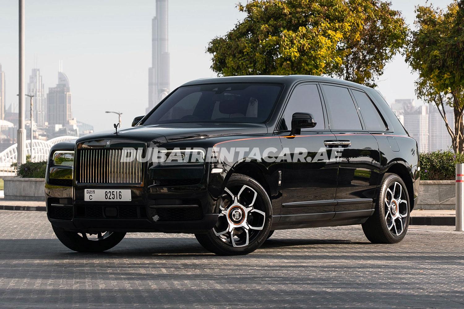 Rent Rolls Royce Cullinan black badge in Dubai