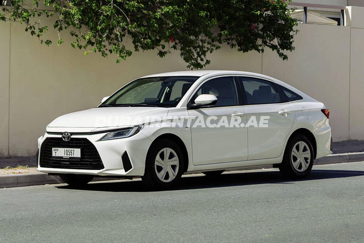 Rent White Toyota Yaris 2025 in Dubai