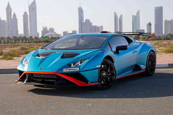 Rent NEW Blue Lamborghini STO in Dubai, ID-254 | Dubai Rent A Car