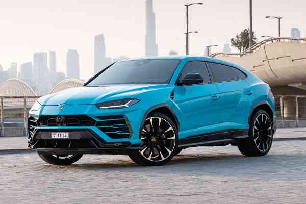 Rent Baby Blue Lamborghini Urus 2023 model in Dubai