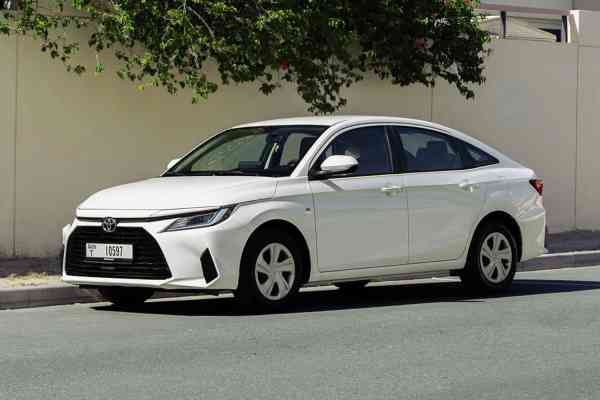 Rent White Toyota Yaris 2025 in Dubai
